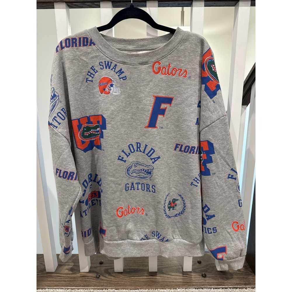 Florida Gators Women's Sweatshirt Crewneck Gameday Couture All Over Print Medium